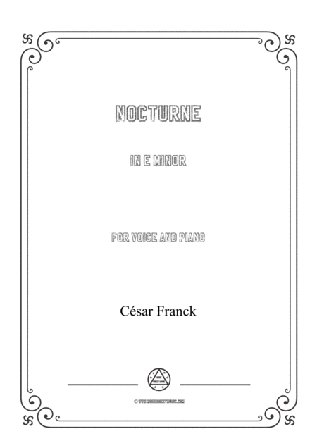 Free Sheet Music Franck Nocturne In E Minor For Voice And Piano