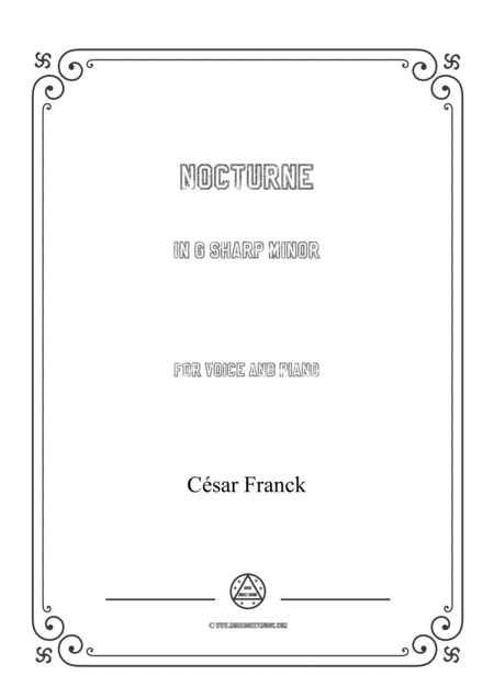 Free Sheet Music Franck Nocturne In G Sharp Minor For Voice And Piano