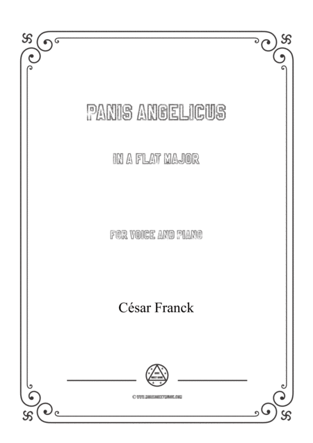 Franck Panis Angelicus In A Flat Major For Voice And Piano Sheet Music