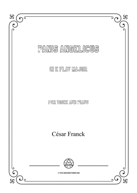 Franck Panis Angelicus In E Flat Major For Voice And Piano Sheet Music