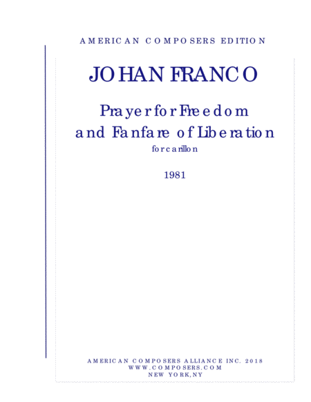 Franco Prayer For Freedom And Fanfare Of Liberation Sheet Music