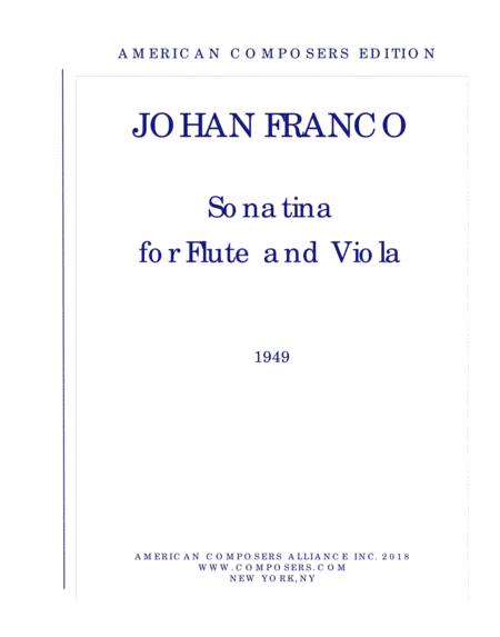 Franco Sonatina For Flute And Viola Sheet Music