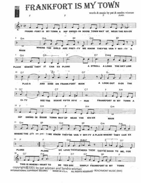 Franfort Is My Town Sheet Music