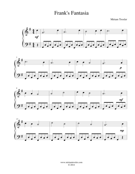 Franks Fantasia Sheet Music