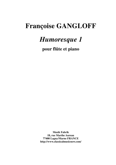 Free Sheet Music Franoise Gangloff Homoresque 1 For Flute And Piano