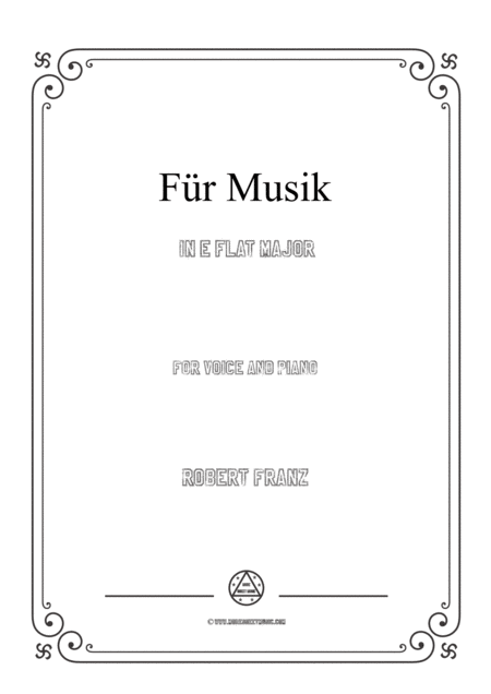 Free Sheet Music Franz Fr Musik In E Flat Major For Voice And Piano