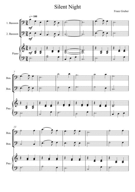 Free Sheet Music Franz Gruber Silent Night Bassoon Duo