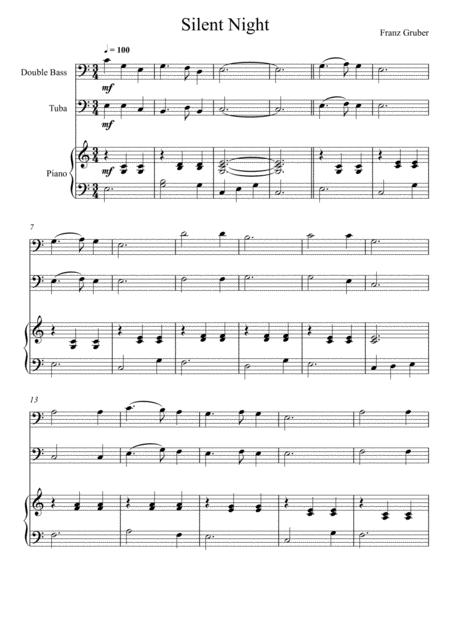 Franz Gruber Silent Night Double Bass And Tuba Duet Sheet Music