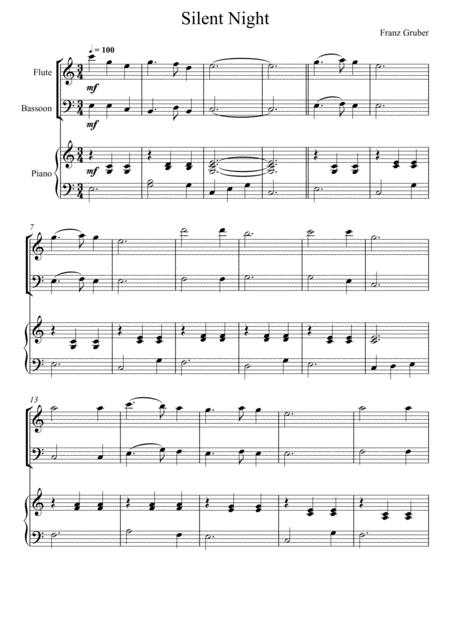 Free Sheet Music Franz Gruber Silent Night Flute And Bassoon Duet