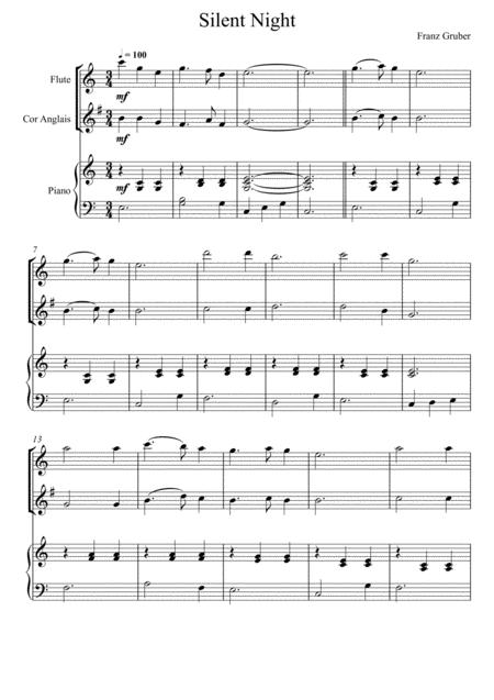 Franz Gruber Silent Night Flute And English Horn Duet Sheet Music