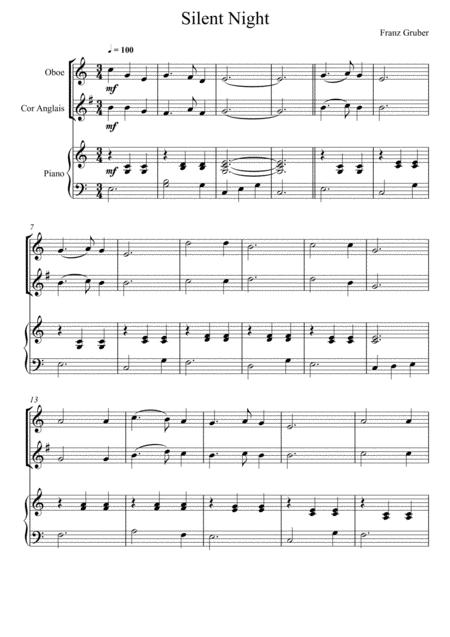 Franz Gruber Silent Night Oboe And English Horn Duet Sheet Music