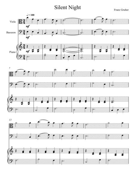 Free Sheet Music Franz Gruber Silent Night Viola And Bassoon Duet