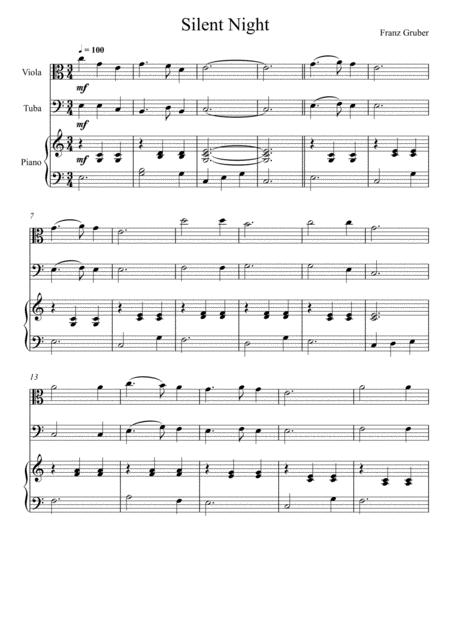 Free Sheet Music Franz Gruber Silent Night Viola And Tuba Duet