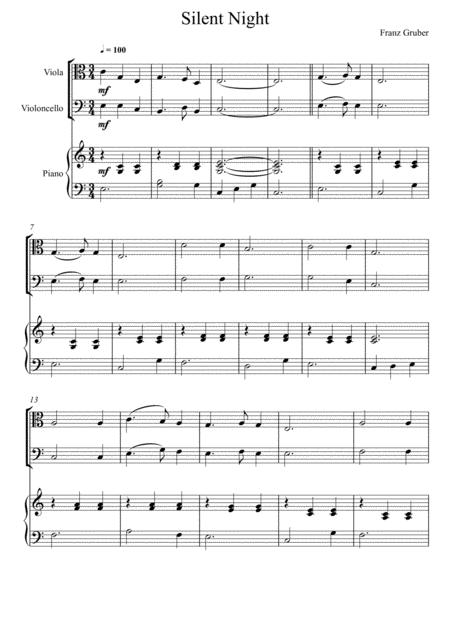 Franz Gruber Silent Night Viola And Violoncello Duet Sheet Music