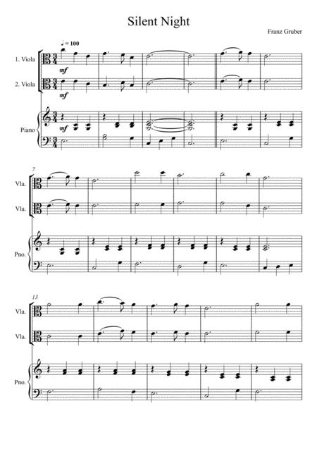 Free Sheet Music Franz Gruber Silent Night Viola Duo