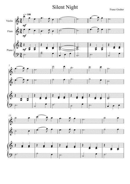 Franz Gruber Silent Night Violin And Flute Duet Sheet Music