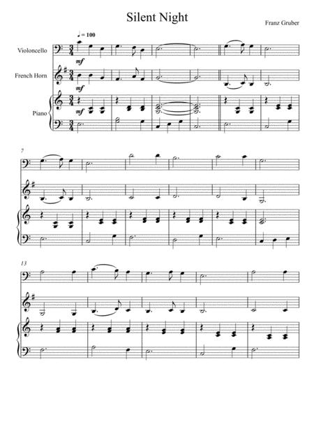 Franz Gruber Silent Night Violoncello And French Horn Duet Sheet Music