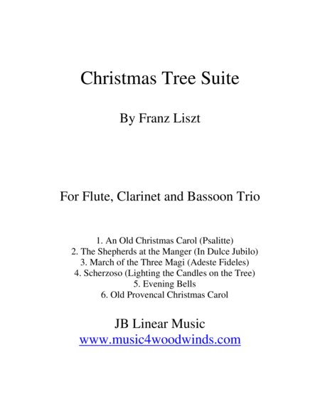 Franz Liszt Christmas Tree Suite For Flute Oboe And Bassoon Trio Sheet Music