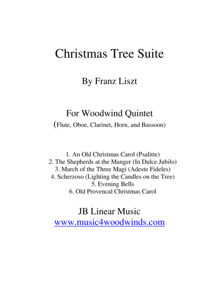 Franz Liszt Christmas Tree Suite For Woodwind Quintet Sheet Music