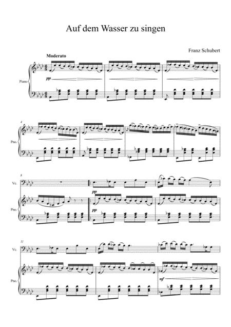 Free Sheet Music Franz Schubert Auf Dem Wasser Zu Singen Violoncello Solo