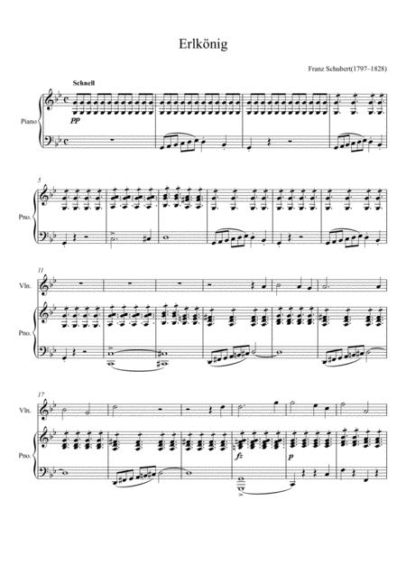 Franz Schubert Erlknig Violin Solo Sheet Music