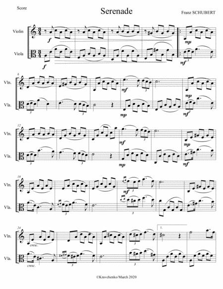 Franz Schubert Serenade From Schwanengesand Arr For String Duo Score And Parts Sheet Music