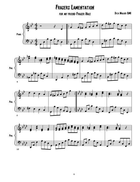 Frasers Lamentation Sheet Music