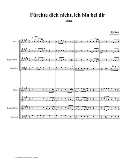 Frchte Dich Nicht Motette By Js Bach Double Double Reed Choir Sheet Music