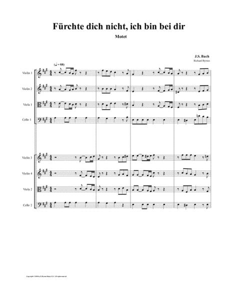 Frchte Dich Nicht Motette By Js Bach Double String Orchestra Choir Sheet Music