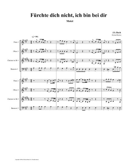 Frchte Dich Nicht Motette By Js Bach Double Woodwind Choir Sheet Music