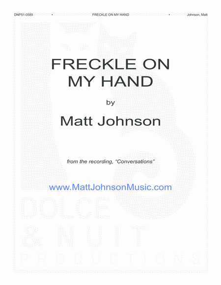 Free Sheet Music Freckle On My Hand