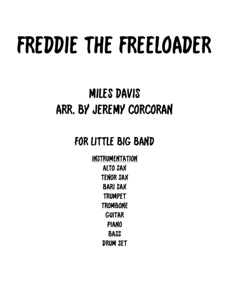 Freddie The Freeloader For Little Big Band Sheet Music