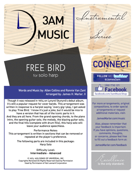 Free Sheet Music Free Bird Intermediate To Advanced