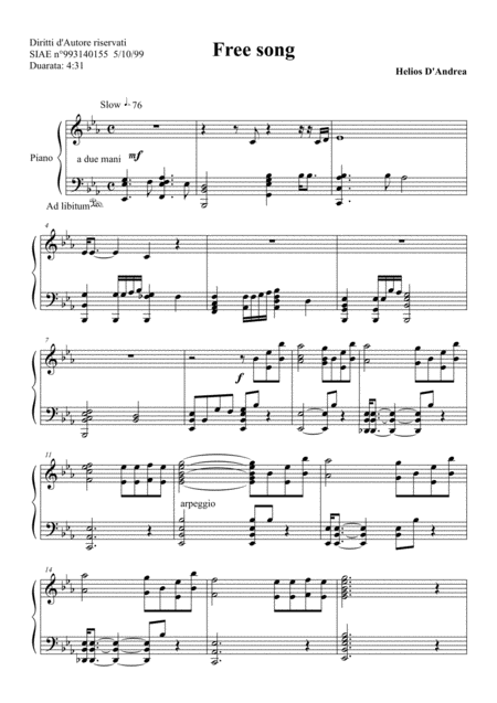 Free Song Sheet Music