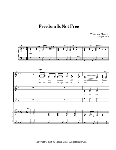 Freedom Is Not Free Sheet Music