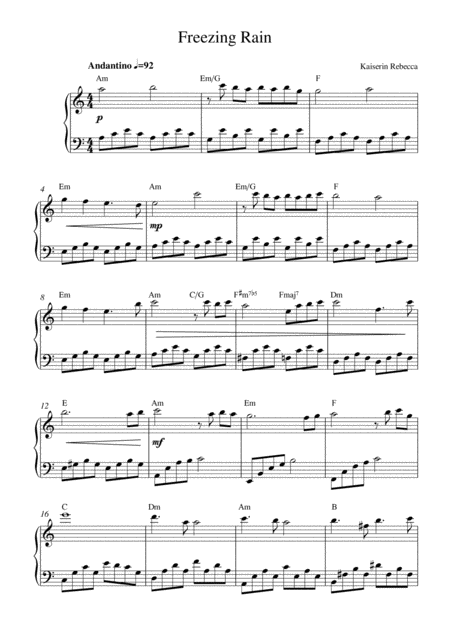 Freezing Rain Sheet Music