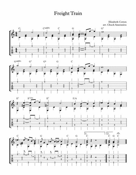 Freight Train Solo Guitar Arrangement Sheet Music