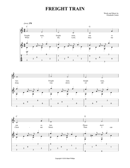 Free Sheet Music Freight Train