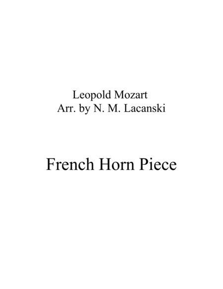 French Horn Piece Sheet Music