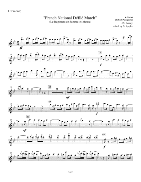 French National Defile Sheet Music