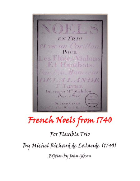 French Noels From 1740 For Flexible Trio Sheet Music