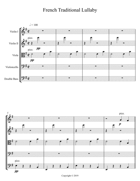 Free Sheet Music French Traditional Lullaby