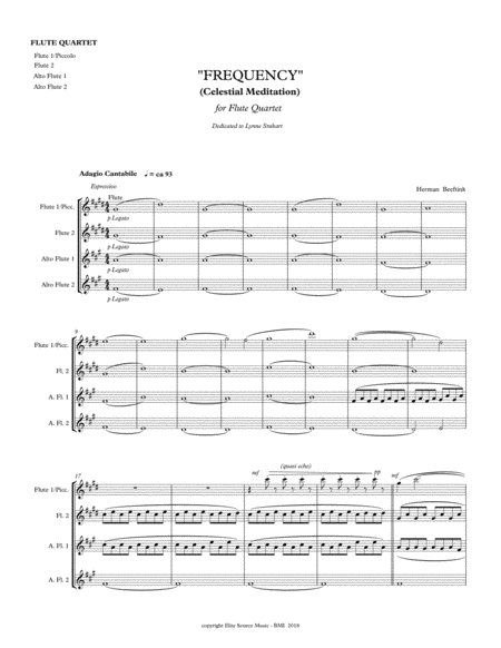 Free Sheet Music Frequency For Flute Quartet