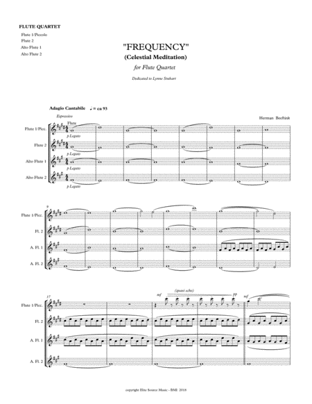 Frequency For Flute Quartet Sheet Music