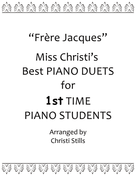 Frere Jacques Beginner Piano Duet Sheet Music