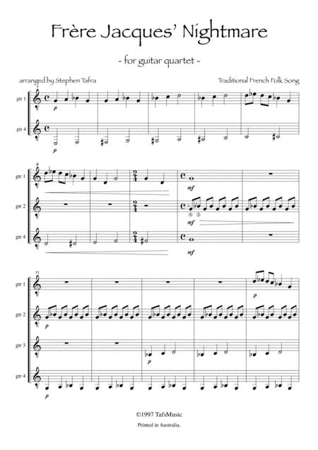 Free Sheet Music Frere Jacques Nightmare