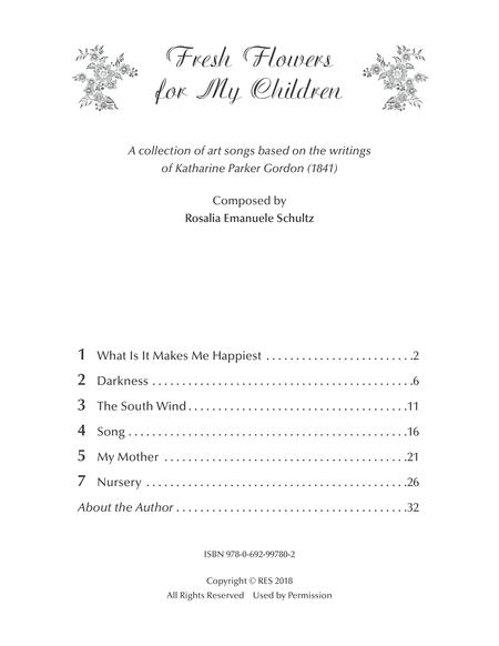 Free Sheet Music Fresh Flowers For My Children Six Vocal Art Songs