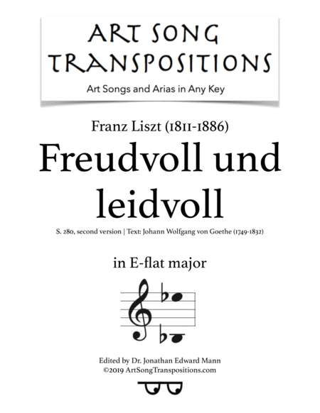 Free Sheet Music Freudvoll Und Leidvolls 280 Second Version E Flat Major