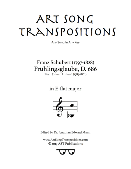 Free Sheet Music Frhlingsglaube D 686 E Flat Major