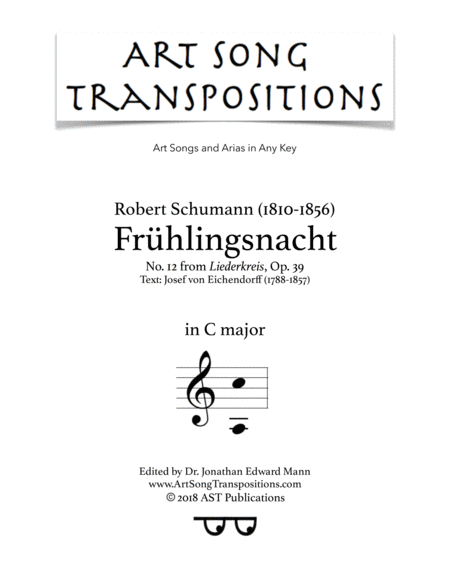 Free Sheet Music Frhlingsnacht Op 39 No 12 C Major